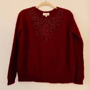 Sezane Sweaters - New Sezane Rhinestone Jumper Burgundy S Sezane Sweaters - New Sezane Rhinestone Jumper Burgundy S